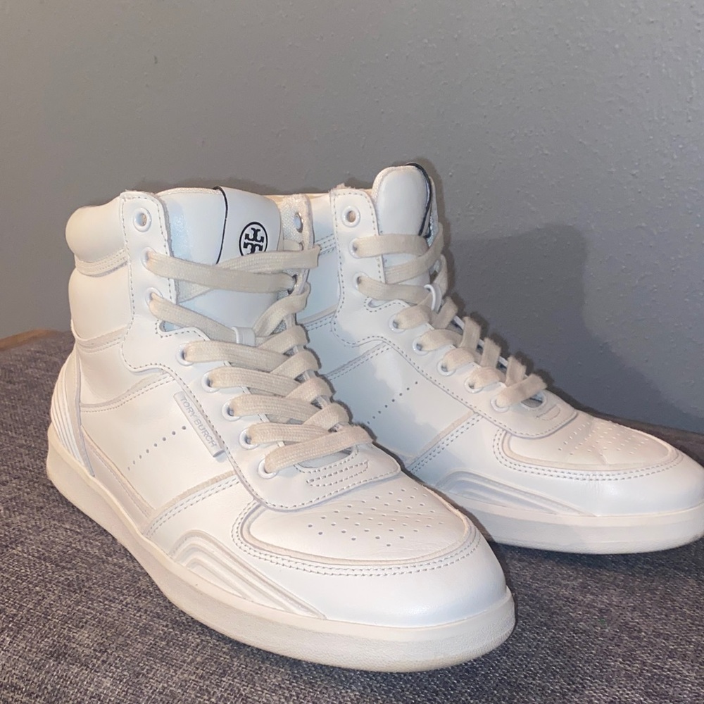 Tory Burch White High-Top Sneakers